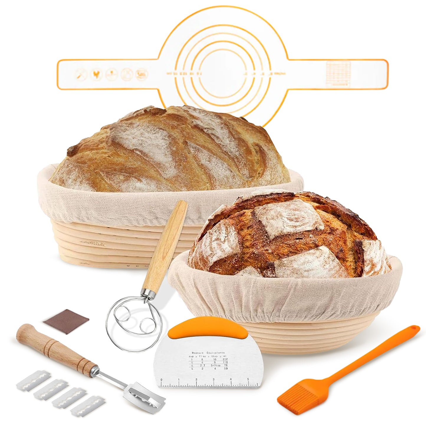Cheer Collection Bread Proofing Sourdough Basket Set – The Ultimate Kit for Perfect Homemade Bre