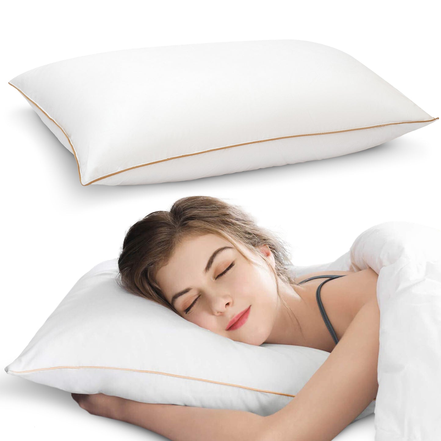 Cheer Collection Standard Size Sham Insert - Comfortable Feather Down 20" x 28" Bed Pillow