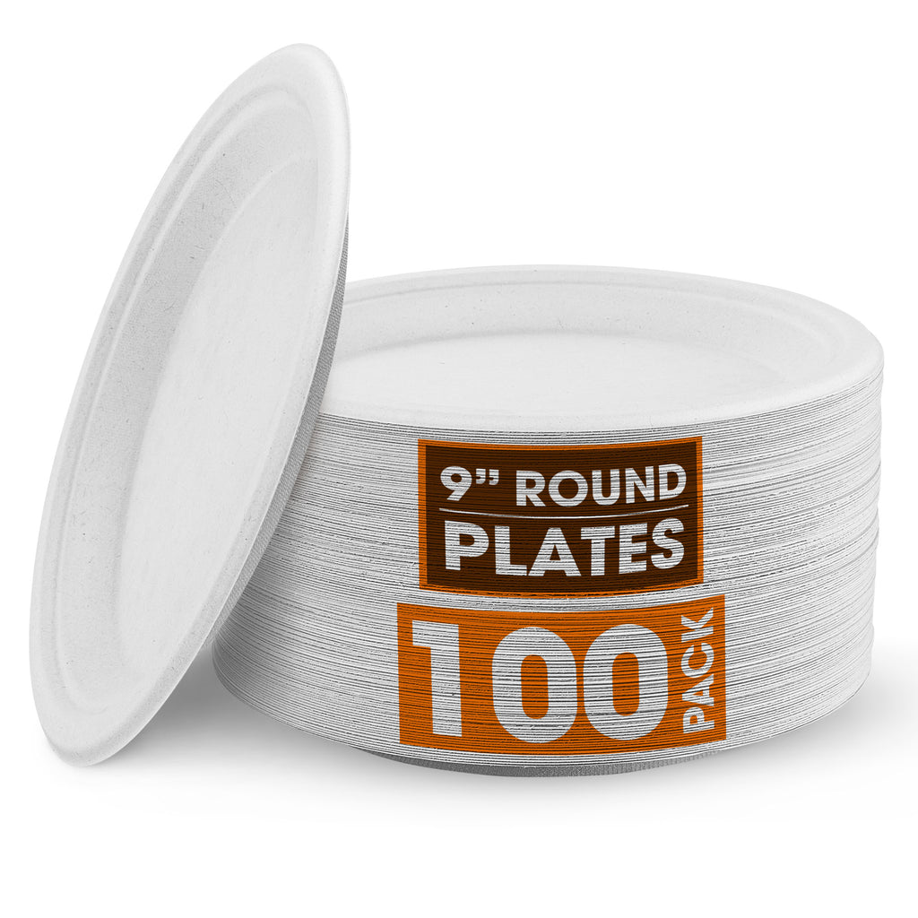 Cheer Collection 9 inch Compostable Plates - 100% Biodegradable