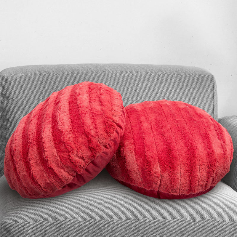 Cheer Collection 18" Ultra Soft Round Throw Pillows for Couch, Room Decor Aesthetic with Inserts - Ultra Soft Set of 2 - Cheer Collection