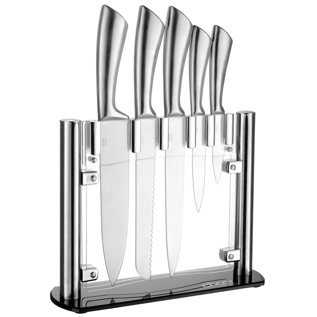Cheer Collection 6pc Stainless Steel Kitchen Knife Set