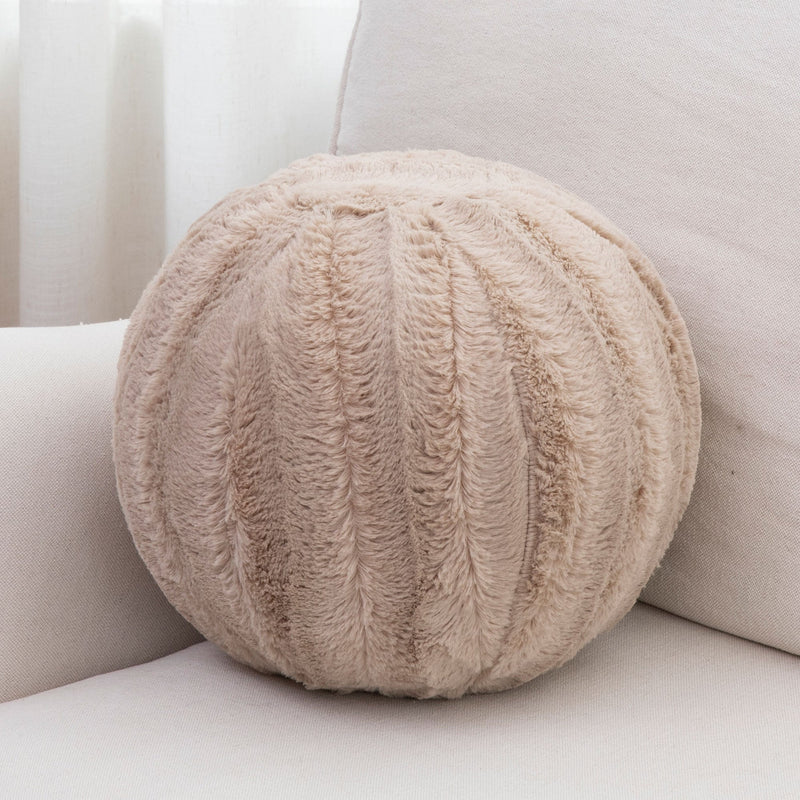Cheer Collection Ball Throw Pillows for Living Room Decor, Decorative Pillows for Couch - Fluffy Aesthetic Cuddle Pillow with Insert - 10" Round - Cheer Collection