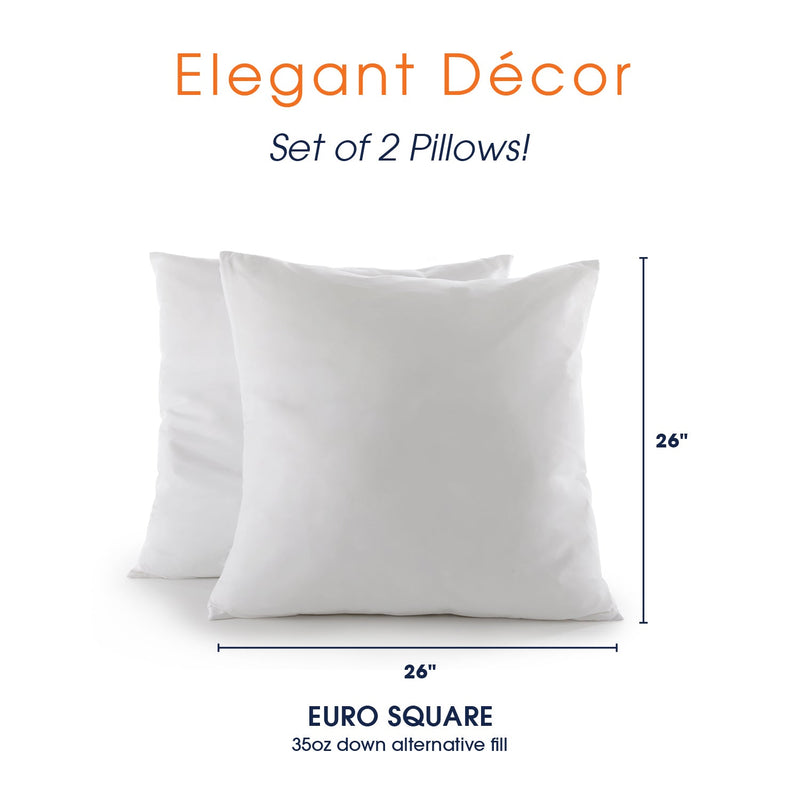 Cheer Collection Euro Square Pillow 26" x 26" (Set of 2)