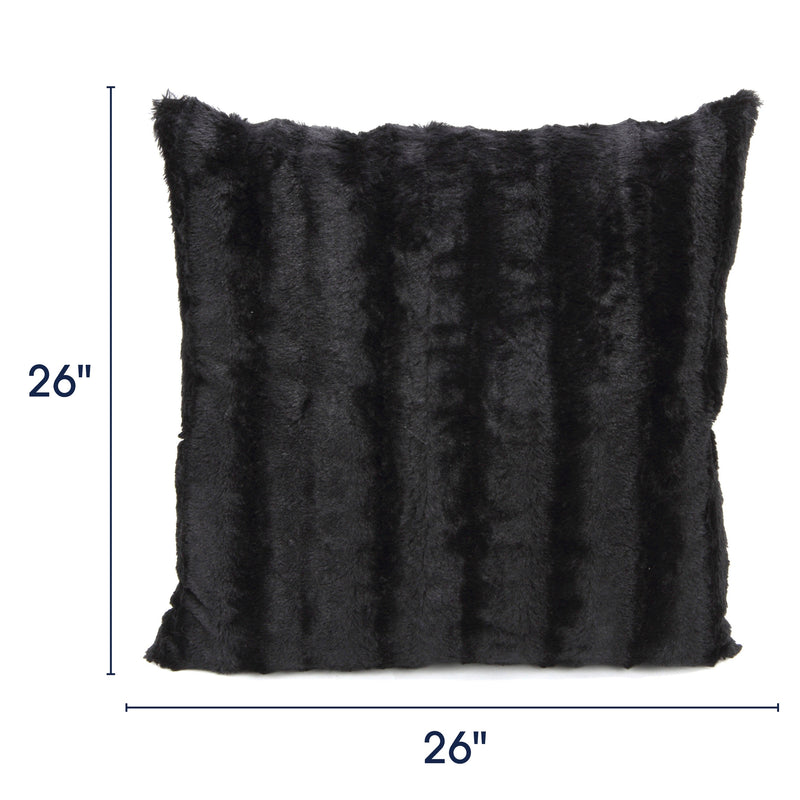 Cheer Collection Faux Fur Throw Pillows Set of 2 Decorative Couch Pillows 26