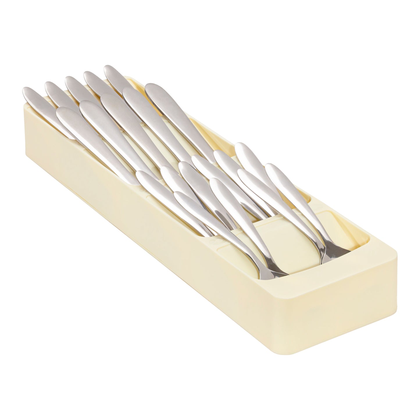 Cheer Collection Kitchen Drawer Cutlery Organizer - Compact Space Saving Tray for Flatware Set of 2