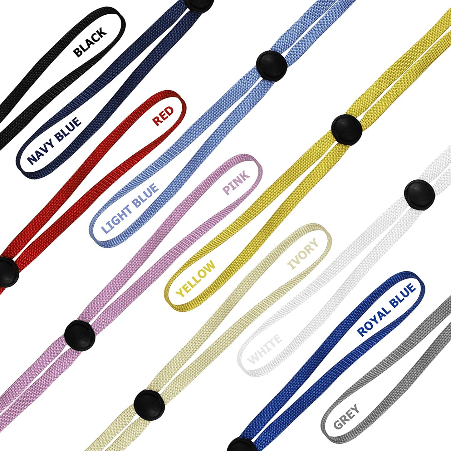 Cheer Collection Mask Lanyard for Kids Adults, Adjustable Length Face Mask Lanyard Strap - 10 Pack