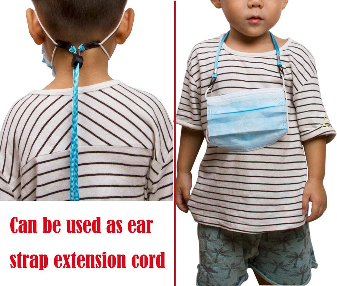 Cheer Collection Mask Lanyard for Kids Adults, Adjustable Length Face Mask Lanyard Strap - 10 Pack