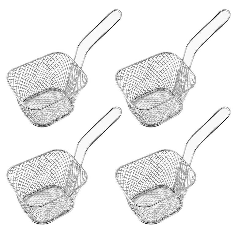 Cheer Collection Mini French Fries Baskets 4 Pack, Deep Fryer Basket, 4 Pack