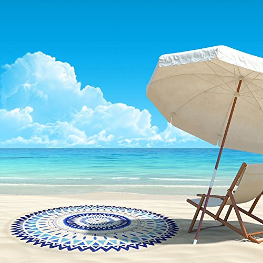 Cheer Collection Multi Purpose Decorative Terry 60 Round Beach Towel