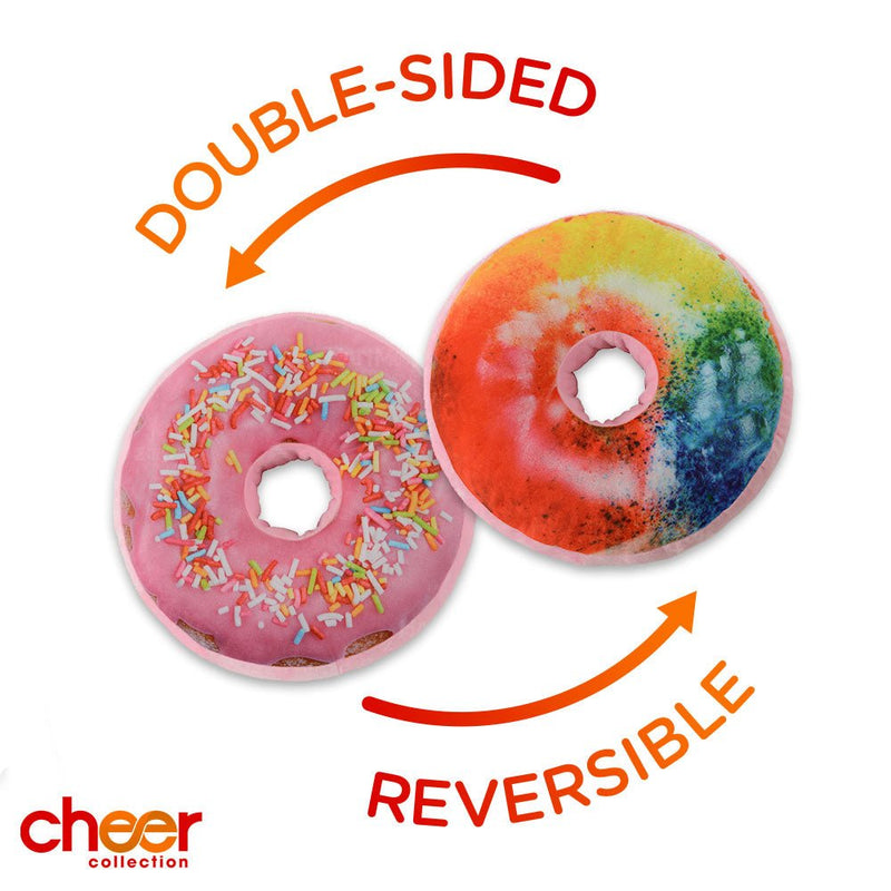 Cheer Collection Reversible Plush Donut Throw Pillow