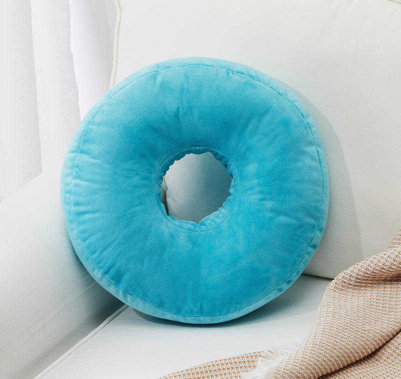 Cheer Collection Round Donut Pillow - Super Soft Microplush Doughnut Pillow and Comfy Seat Cushion for Kids and Adults