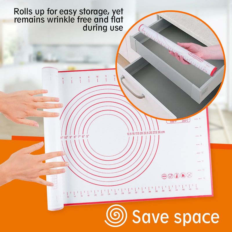 opblijven Voornaamwoord Gemengd Cheer Collection Silicone Baking Mat for Dough and Baking Cookies Pizza Macarons - Non-Slip, 16" x 20" - Cheer Collection opblijven Voornaamwoord Gemengd Cheer Collection Silicone Baking Mat for Dough and Baking Cookies Pizza Macarons - Non-Slip, 16" x 20" - Cheer Collection