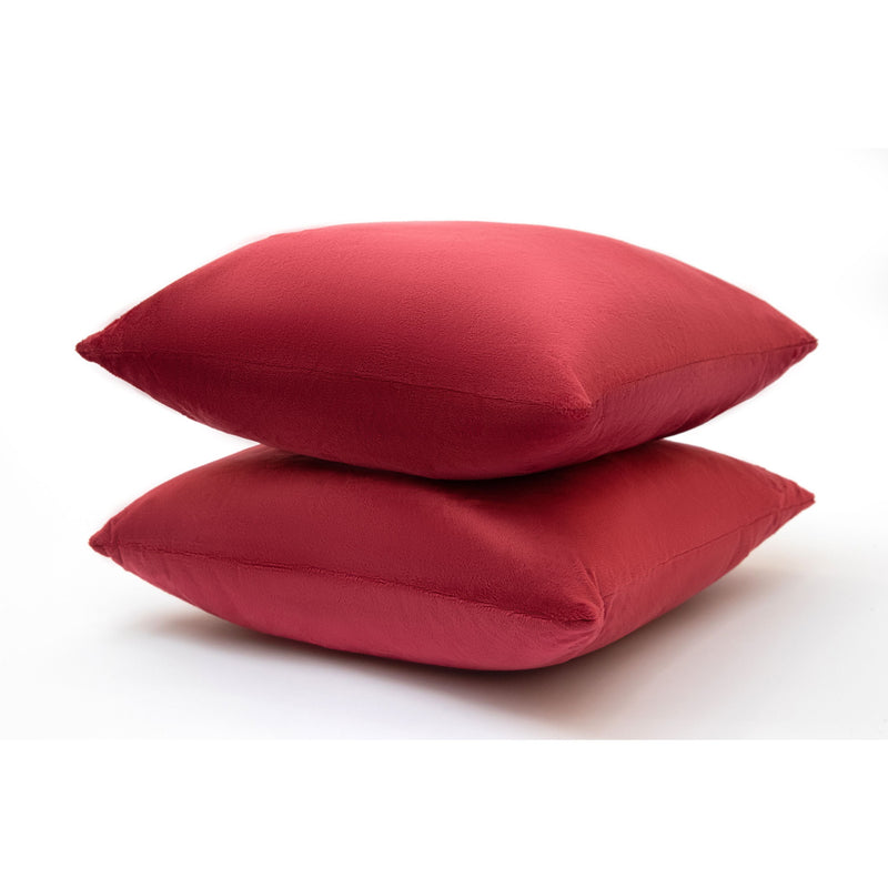 Cheer Collection Velour Throw Pillows - Set of 2 Decorative Couch Pillows - 26" x 26"