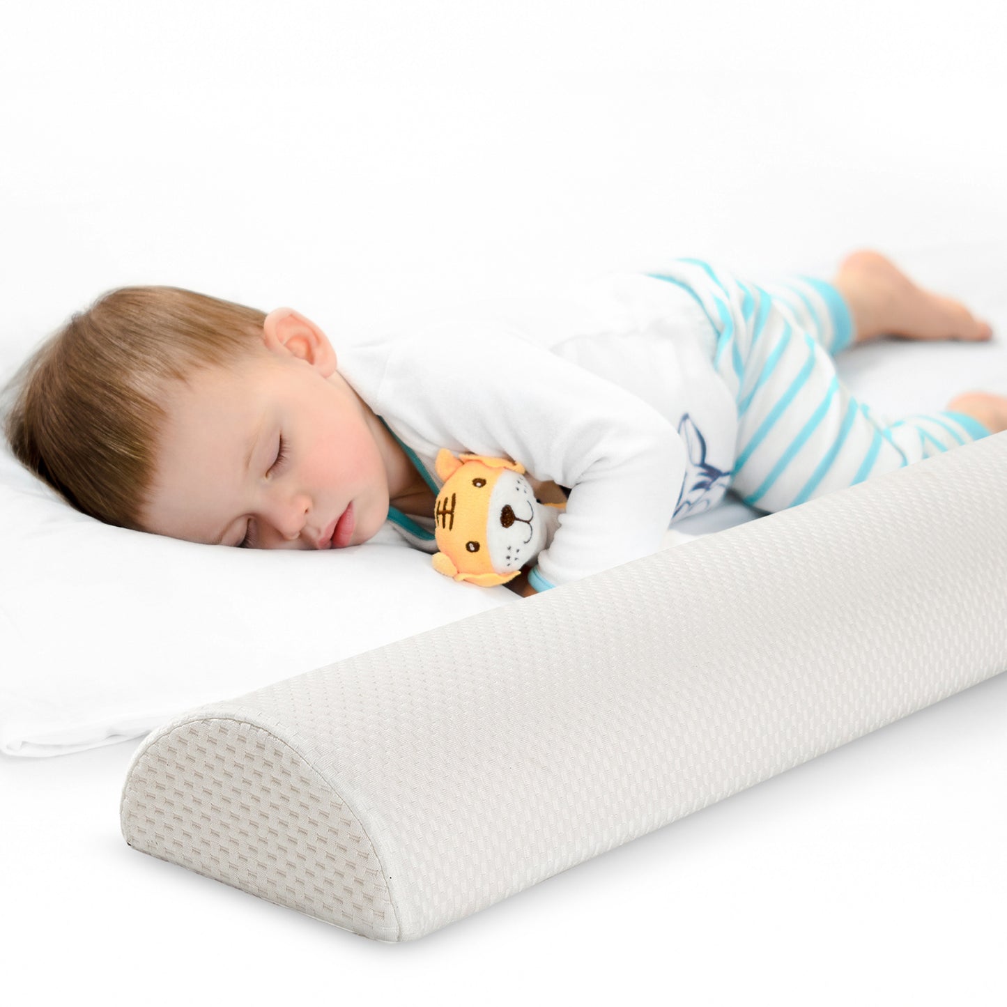 Cheer Collection Toddler Guardrail with Washable Waterproof Cover – Safe Transition to Big Kid Bed