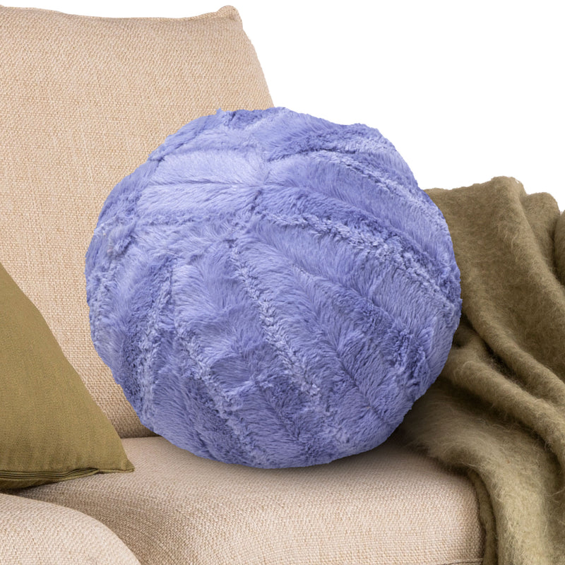 Cheer Collection Ball Throw Pillows for Living Room Decor, Decorative Pillows for Couch - Fluffy Aesthetic Cuddle Pillow with Insert - 10" Round