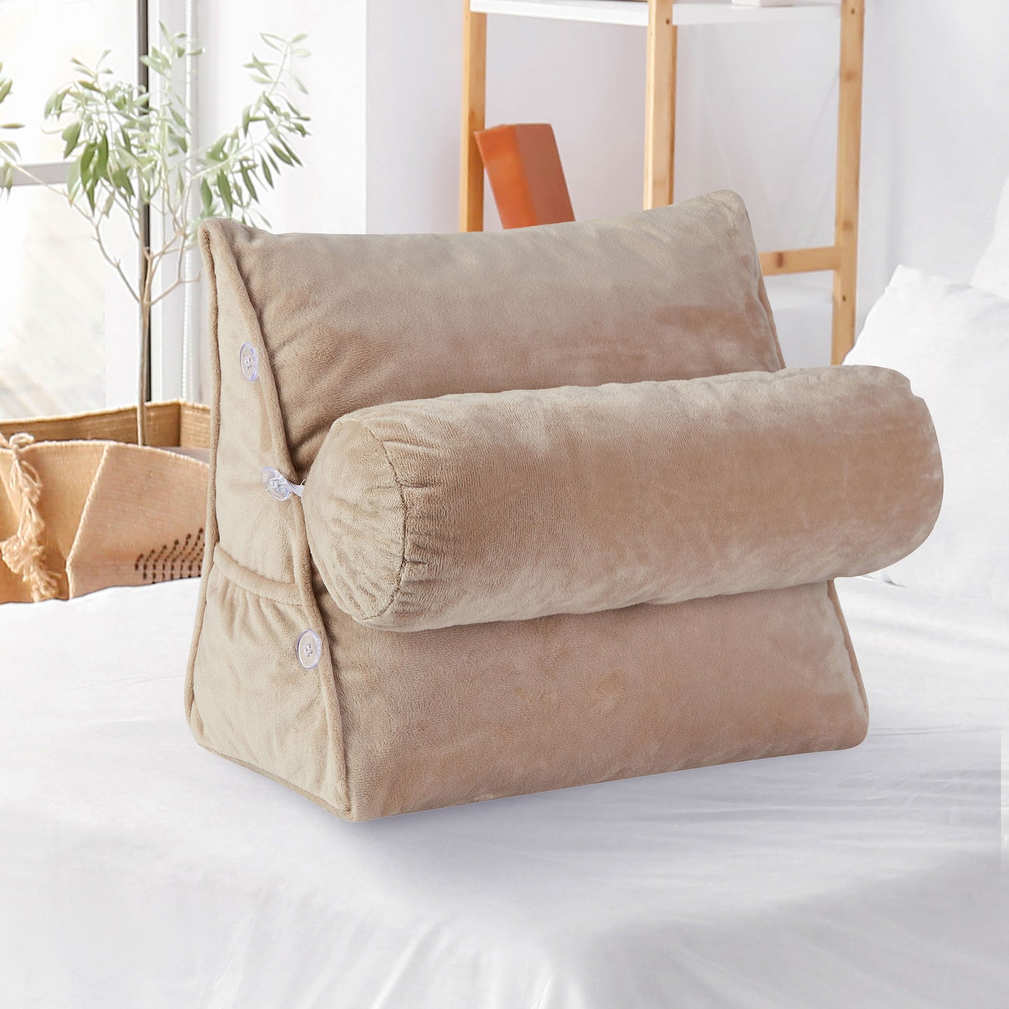 Cheer Collection Wedge Pillow with Detachable Bolster & Backrest