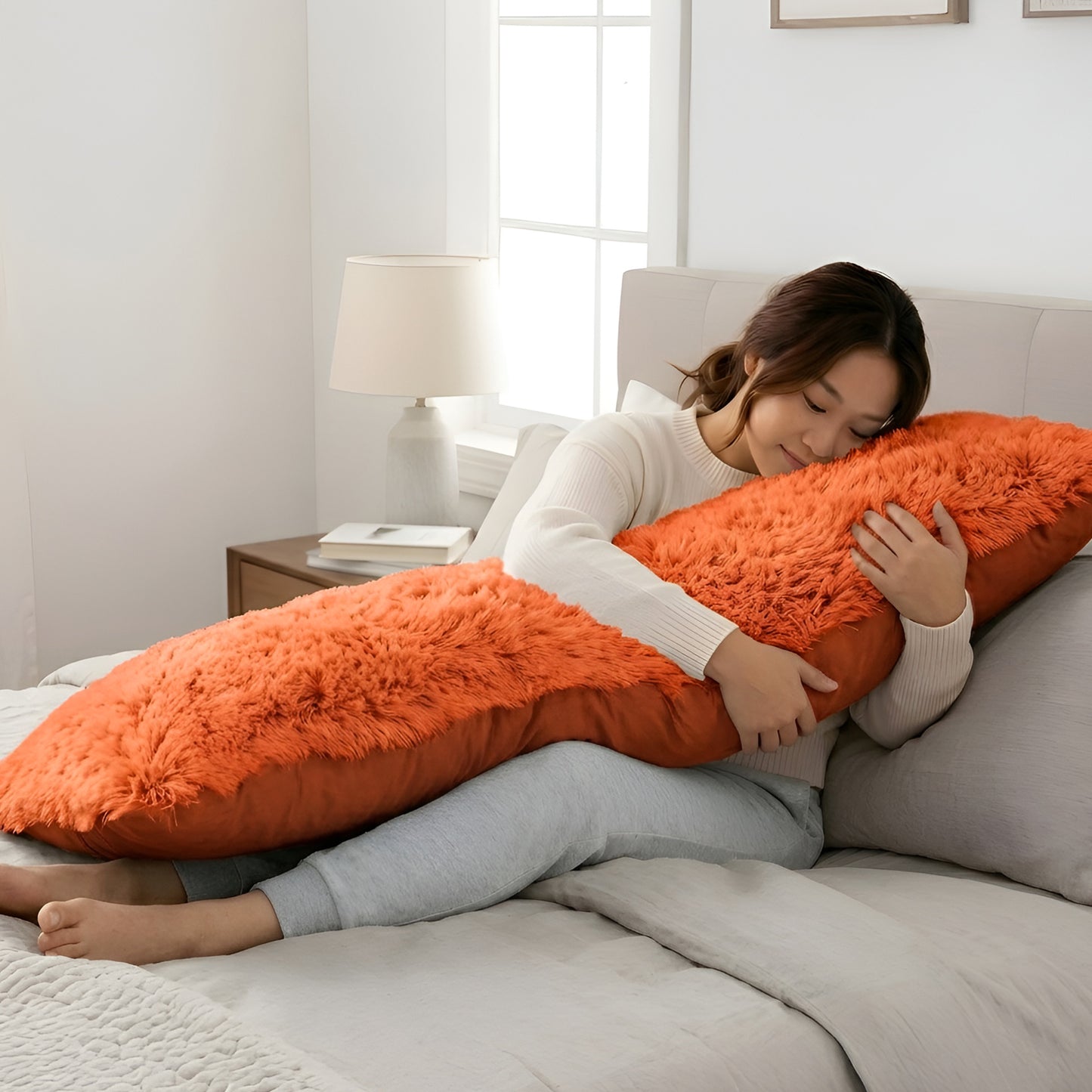 Cheer Collection Long Hair Shaggy Body Pillow 20" x 54"