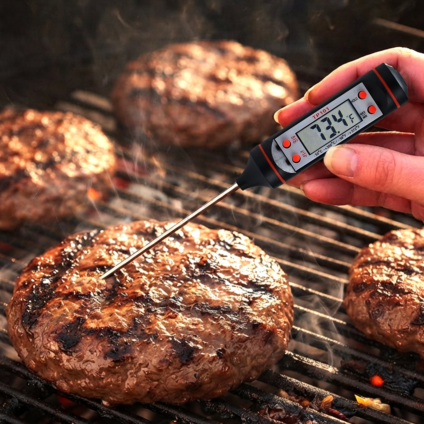 Cheer Collection Digital Meat Thermometer, Quick Read Cooking Thermometer for Grill BBQ Snoker and Kitchen