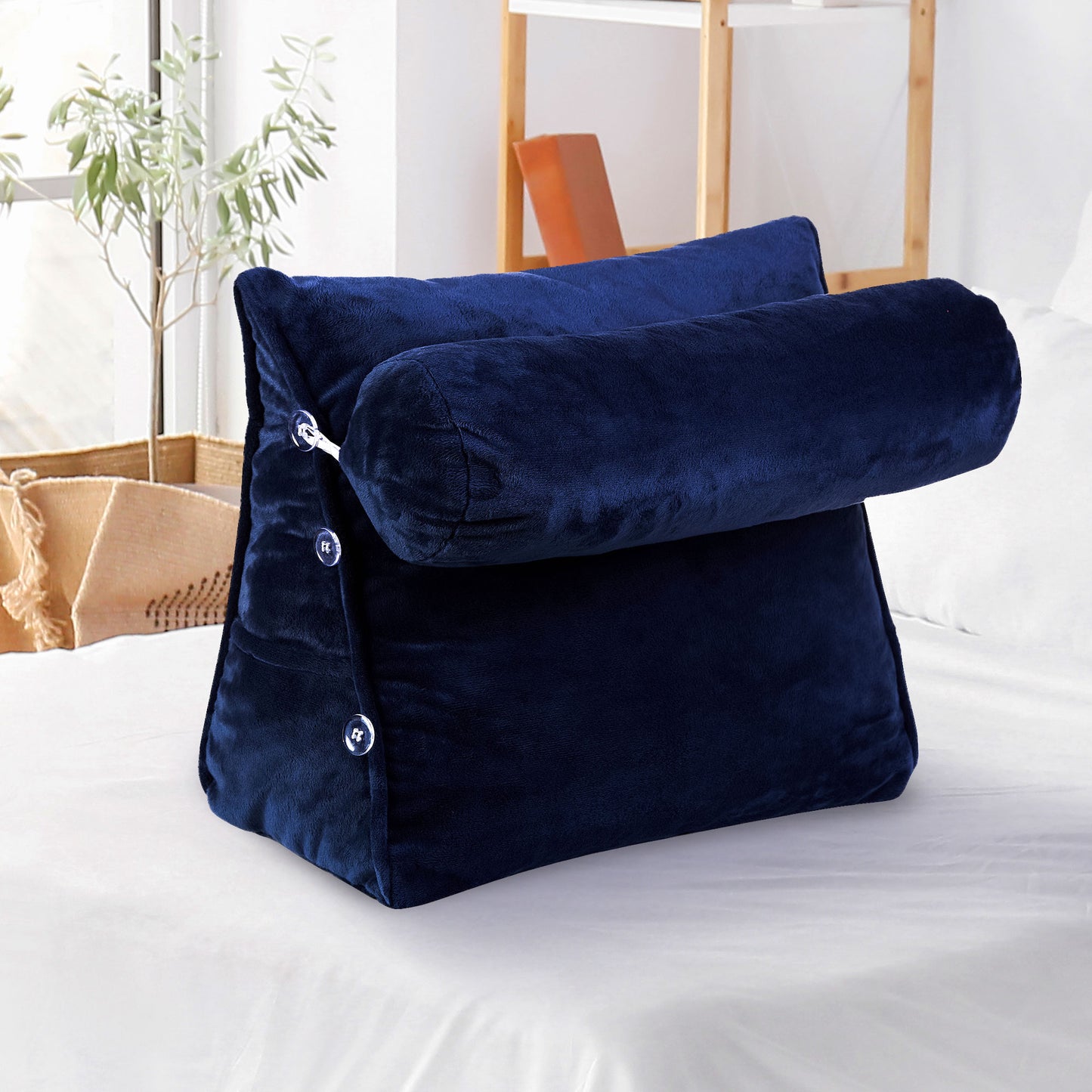 Cheer Collection Wedge Pillow with Detachable Bolster & Backrest