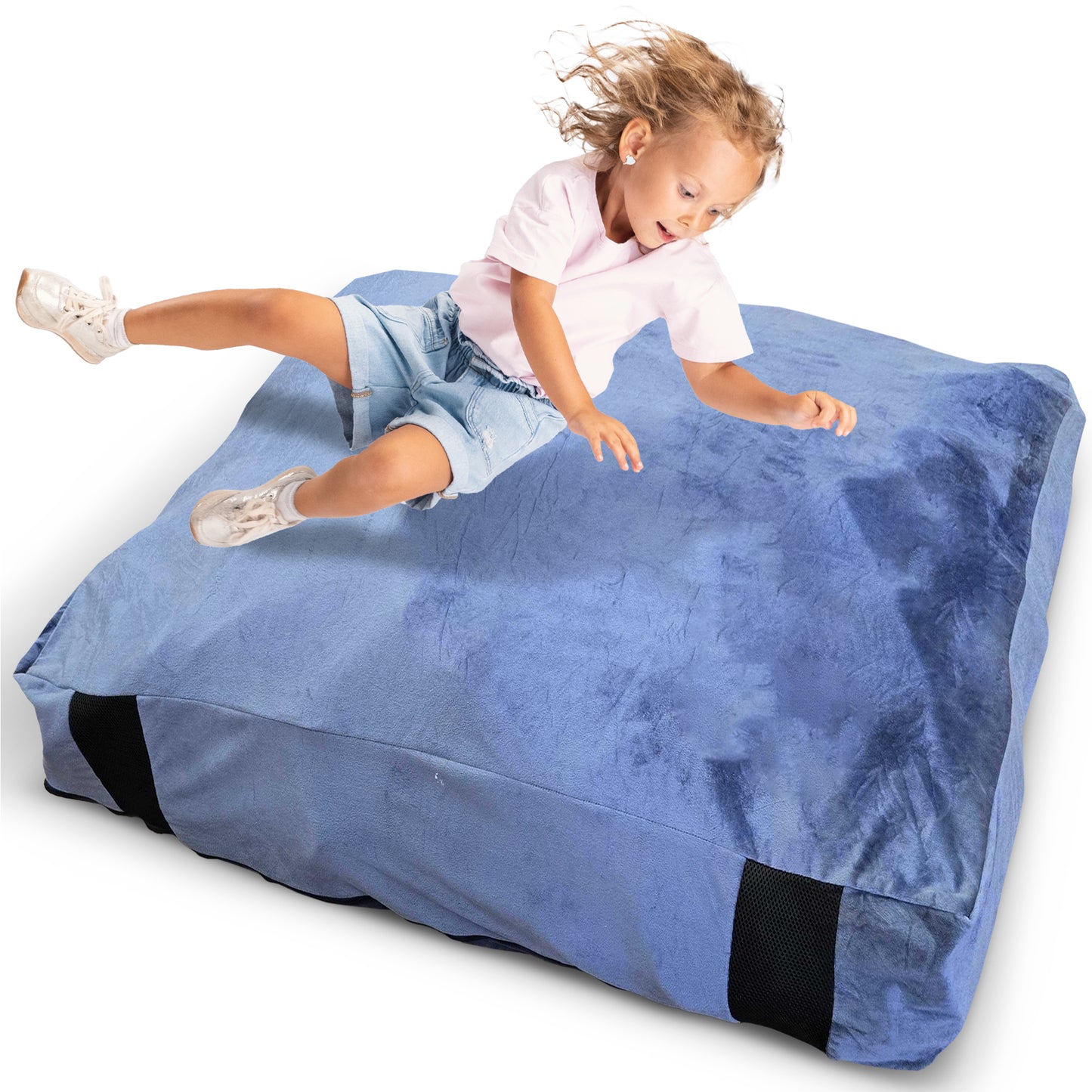 Cheer Collection Sensory Crash Pad Filled with Foam Blocks, Soft Foam Mat for Kids and Adults with Washable Cover, Giant Bean Bag with Vent Holes