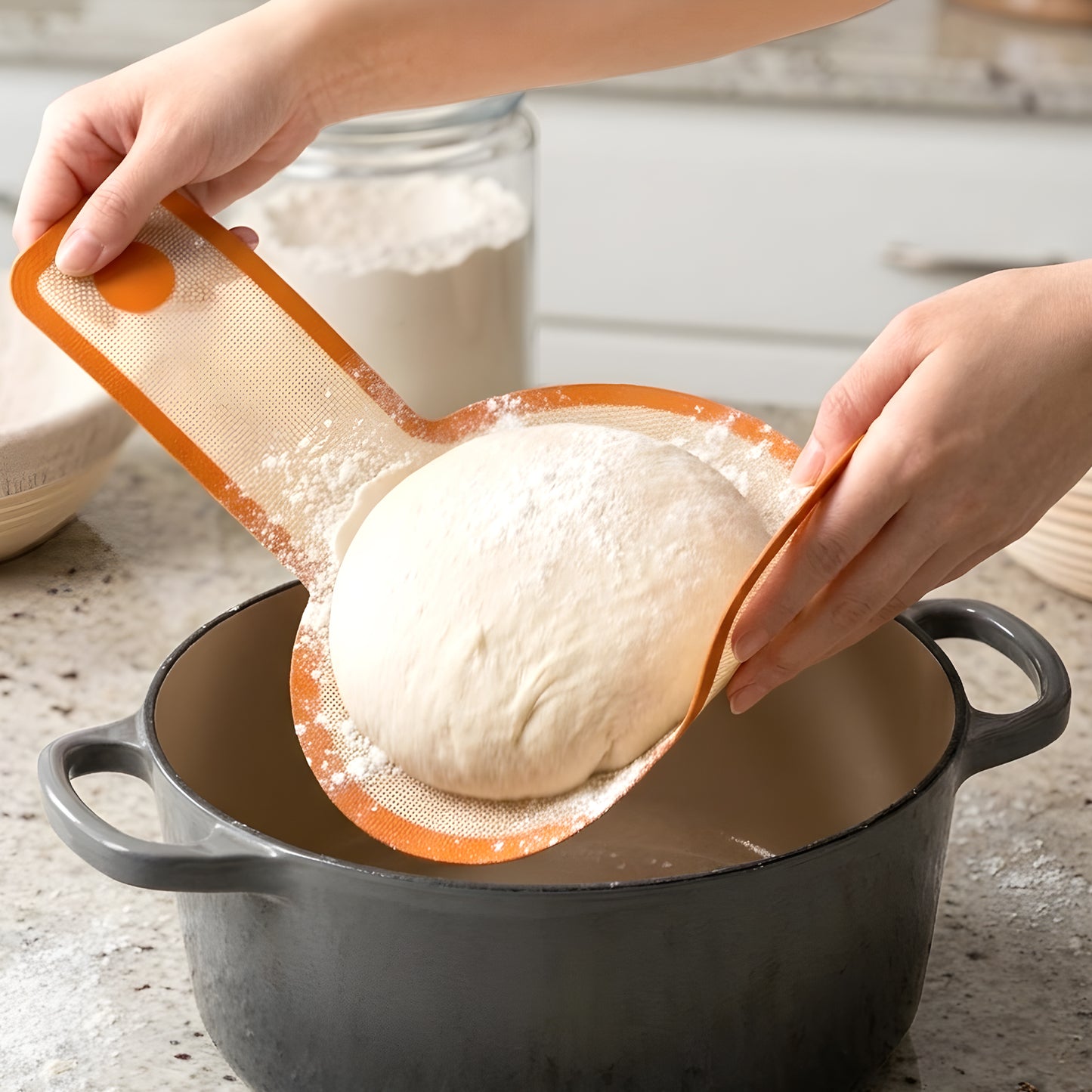 Cheer Collection Reusable Silicone Sourdough Baking Sling Set of 2