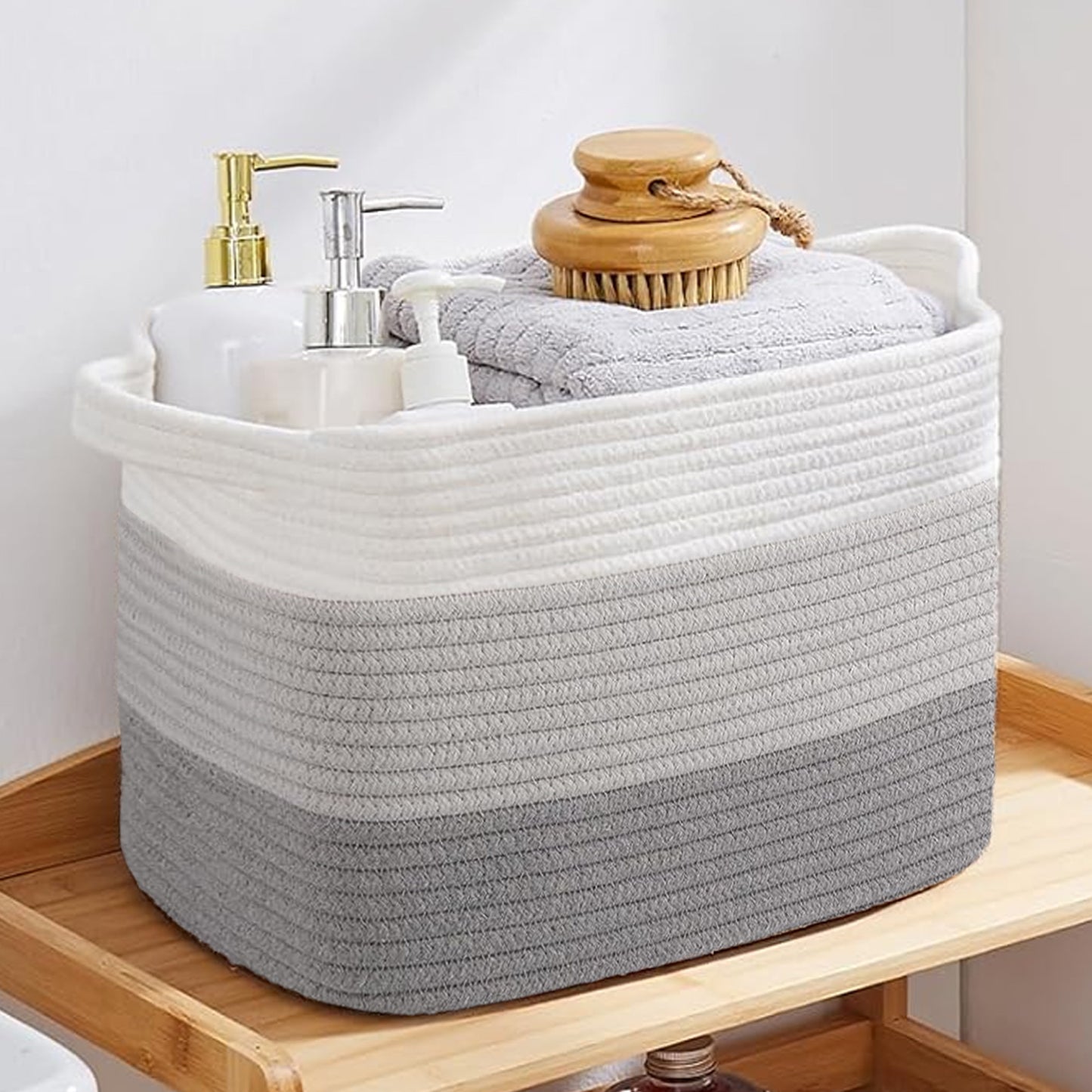 Cheer Collection 3-Pack Cotton Rope Storage Baskets – Soft, Durable & Foldable for Home Organization