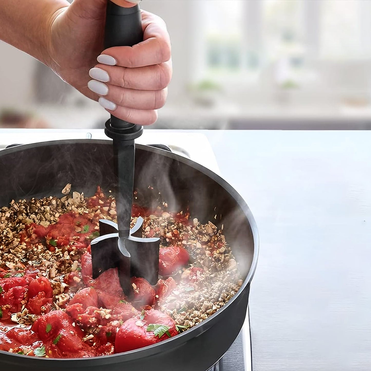 Cheer Collection Heat Resistant Nylon Meat Chopper for Ground Beef and Mashing