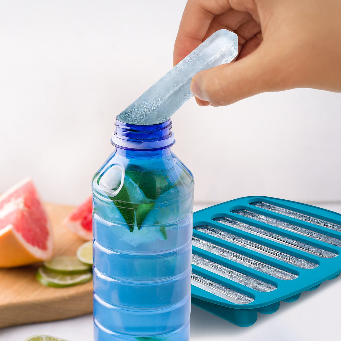 Cheer Collection Silicone Ice Stick Tray for Water Bottles - Easy Pop Out - Thin Ice Cube Mold for Sports and Water Bottles