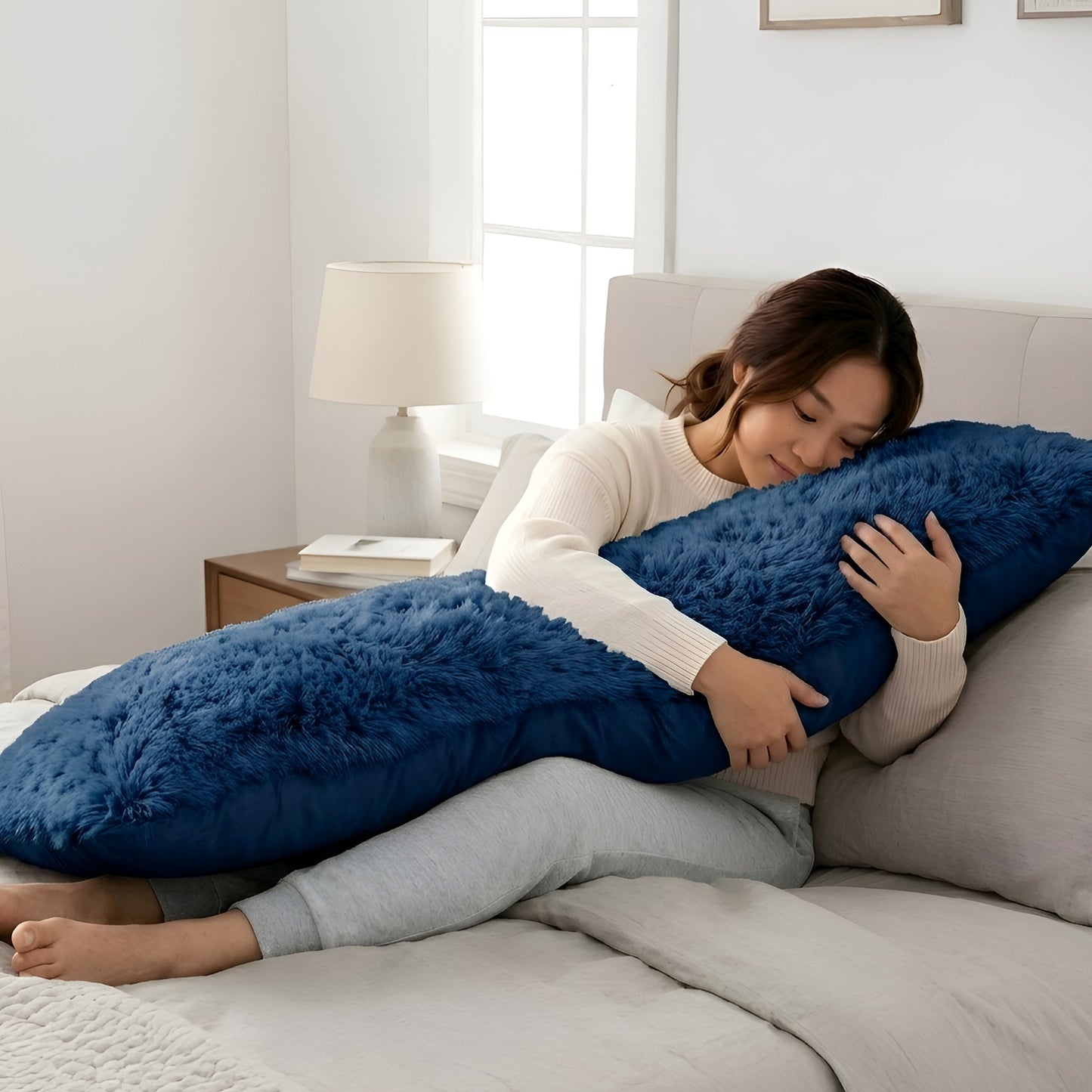 Cheer Collection Long Hair Shaggy Body Pillow 20" x 54"