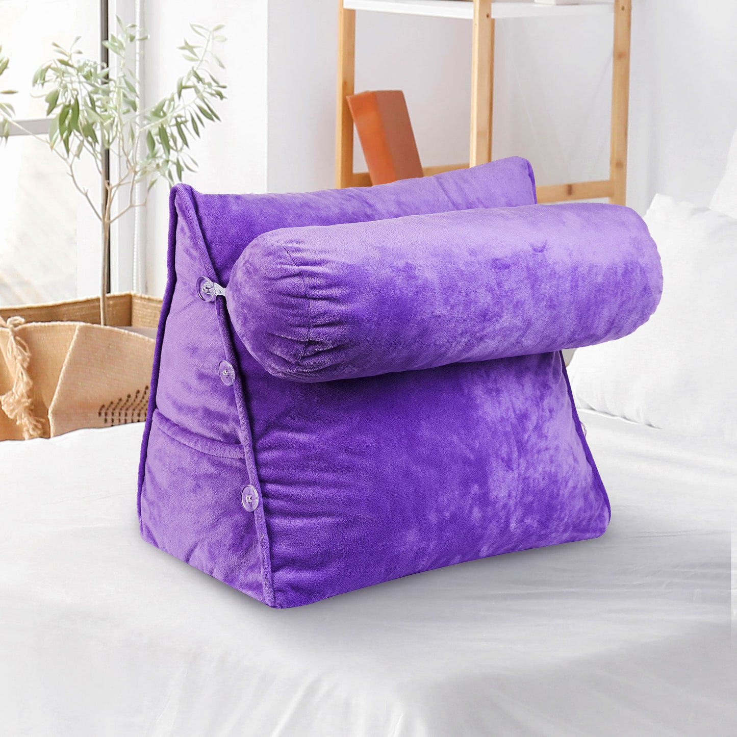 Cheer Collection Wedge Pillow with Detachable Bolster & Backrest