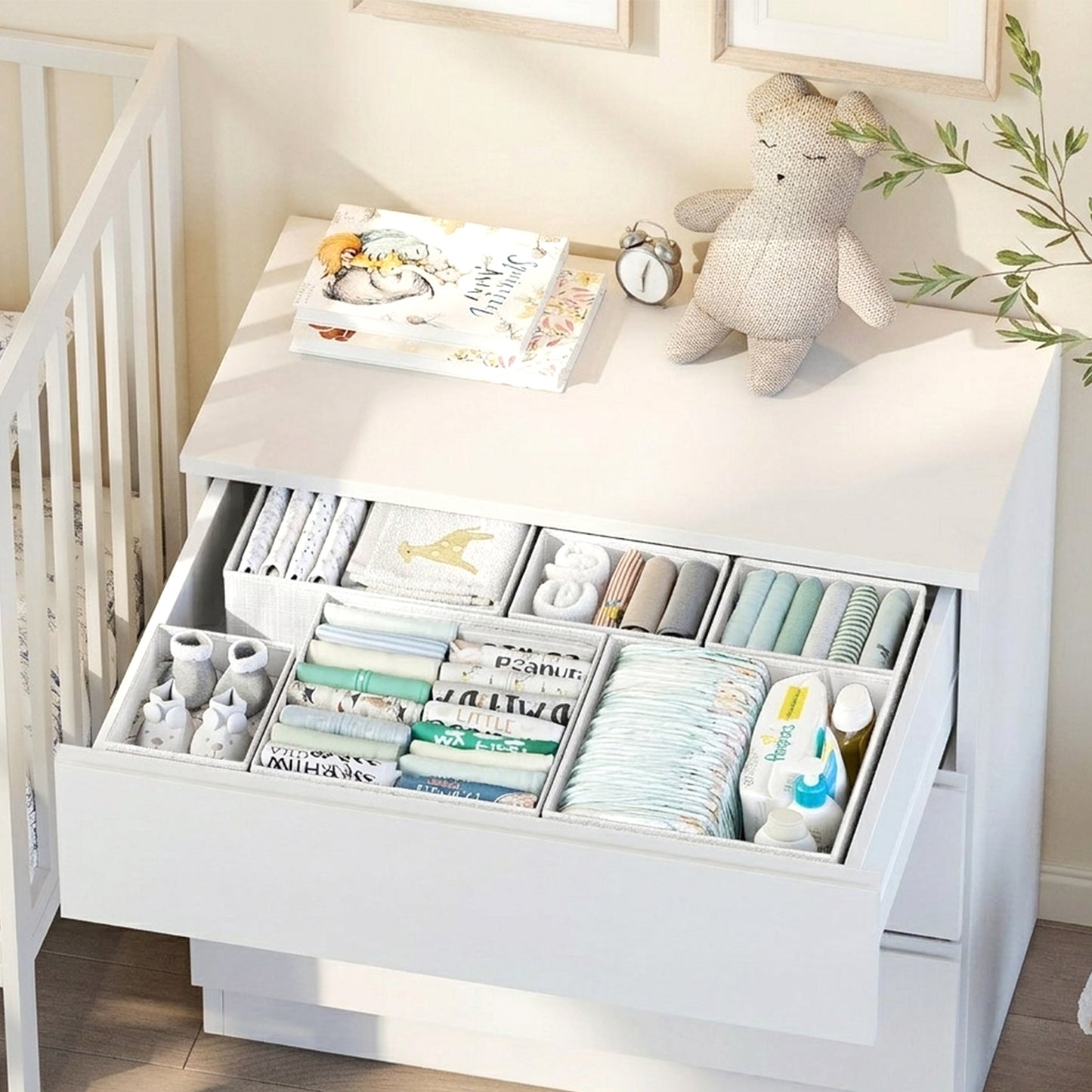 Cheer Collection 12-Piece Foldable Fabric Clothes Drawer Organizer Set