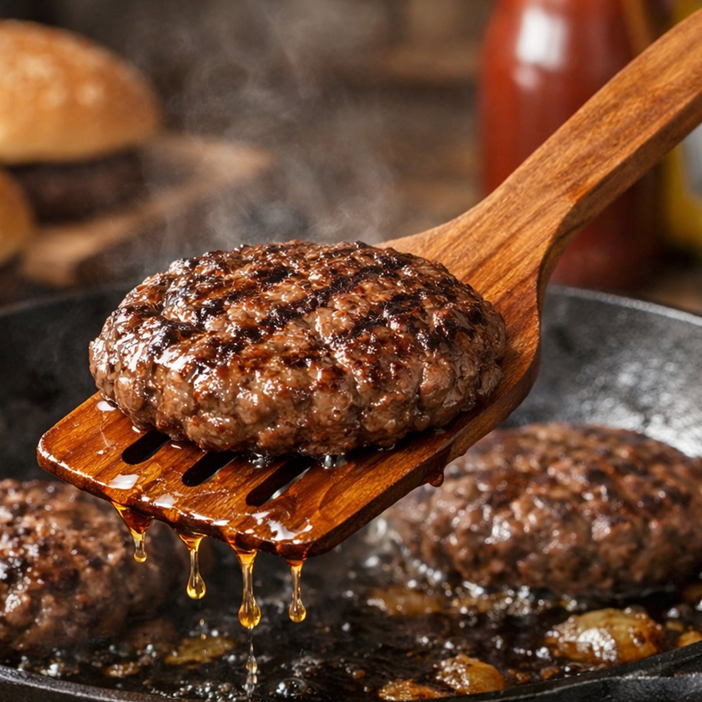 Cheer Collection Teak Wood Slotted Spatula for Cooking with Drain Slots and Nonstick Safe Design