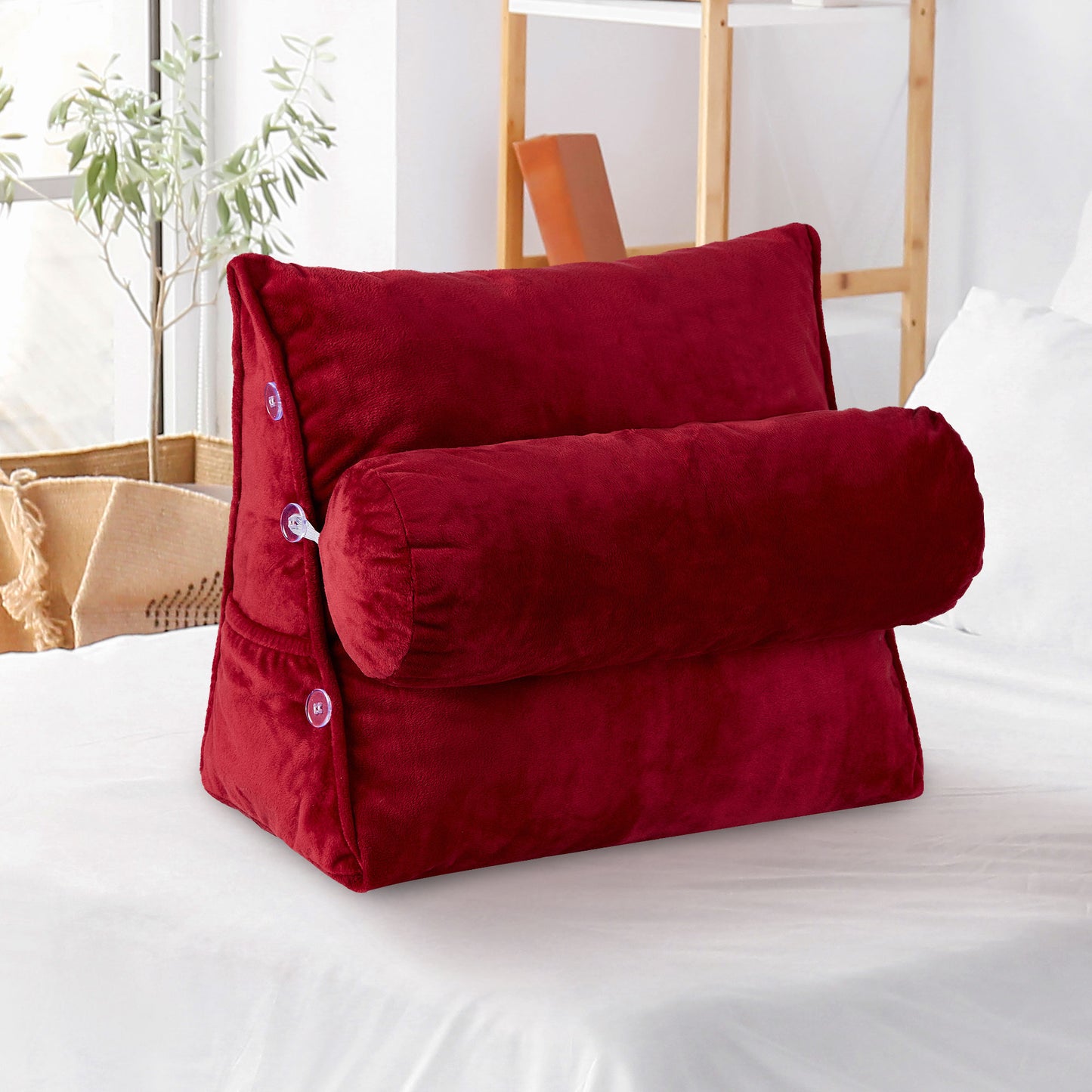 Cheer Collection Wedge Pillow with Detachable Bolster & Backrest