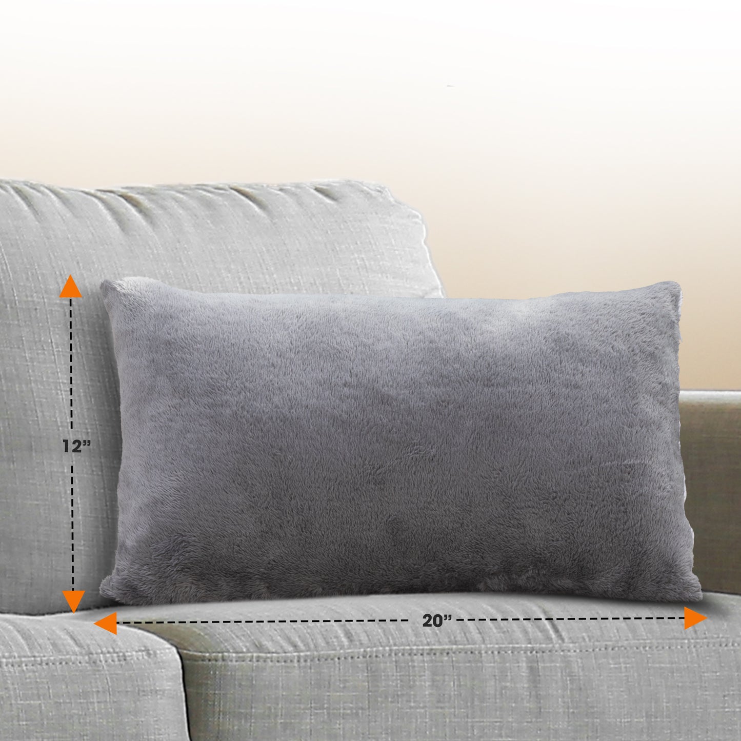 Cheer Collection Microsherpa Throw Pillow Ultra Soft and Fluffy, Elegant Home Decor, Velvet Stylish Accent Pillows - Set of 2