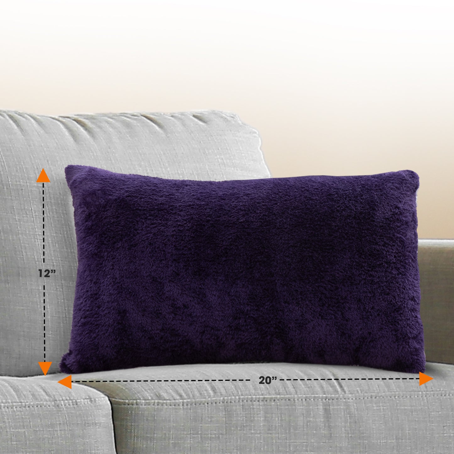 Cheer Collection Microsherpa Throw Pillow Ultra Soft and Fluffy, Elegant Home Decor, Velvet Stylish Accent Pillows - Set of 2