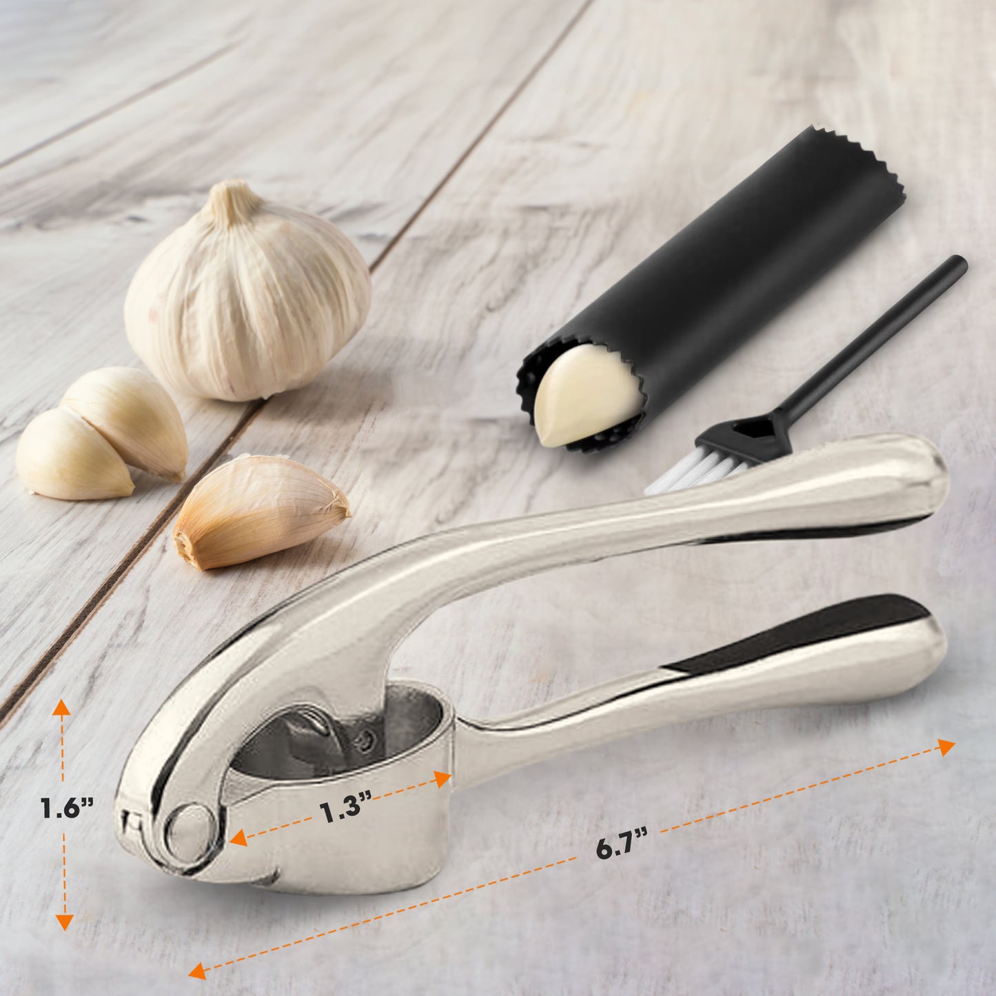 Cheer Collection Premium Garlic Crusher – Effortless Garlic Pressing and Mincing with Ergonomic Handle and Easy-Clean Design