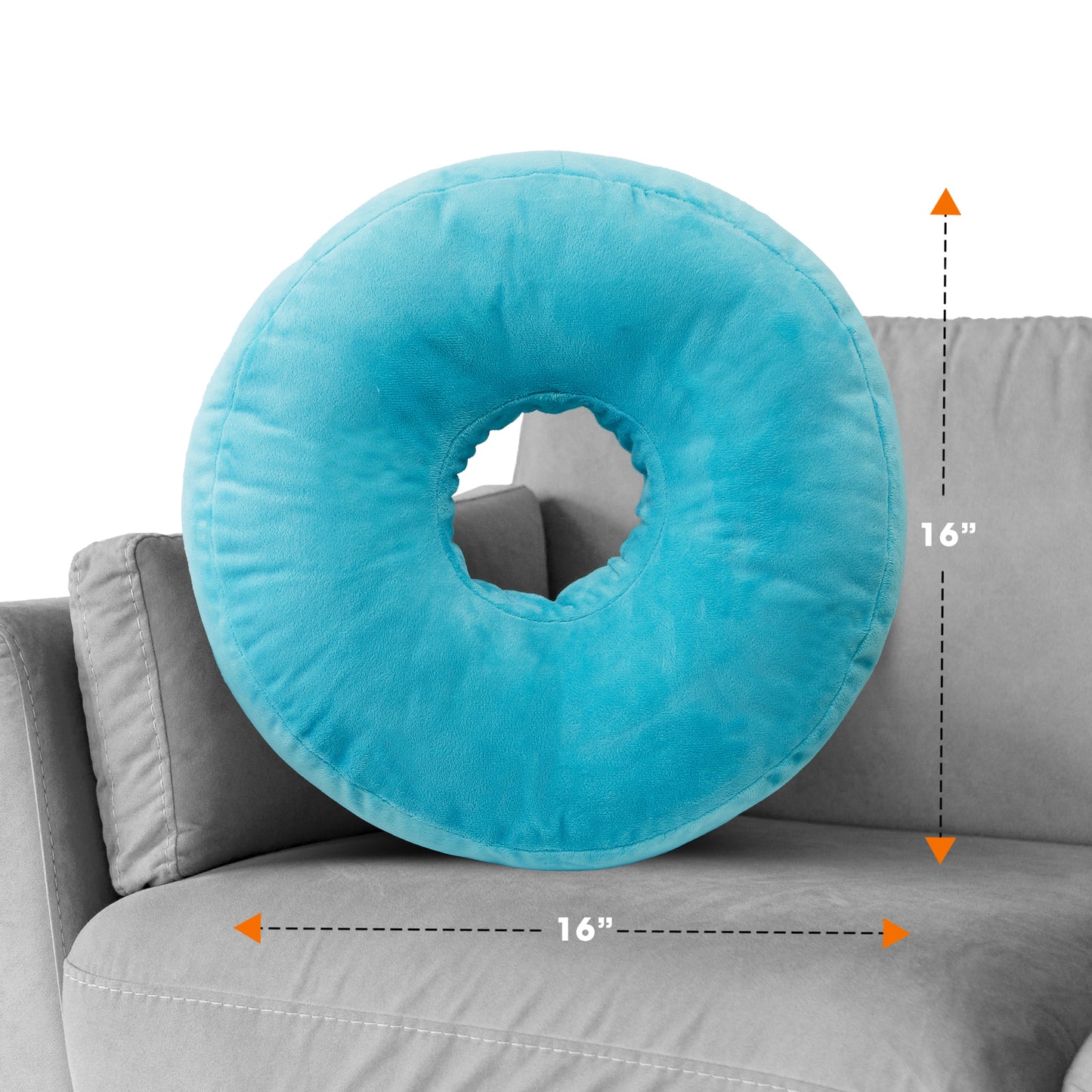 Cheer Collection Round Donut Pillow - Super Soft Microplush Doughnut Pillow and Comfy Seat Cushion for Kids and Adults