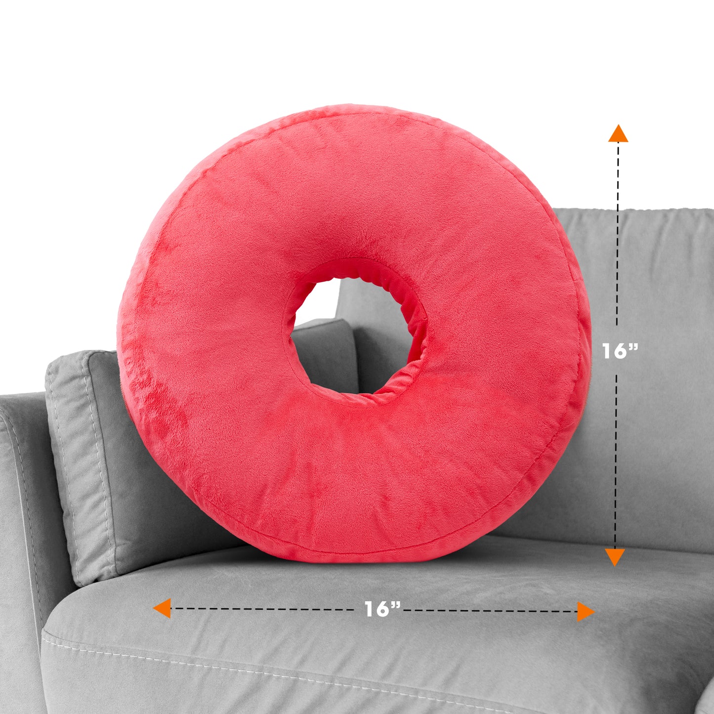 Cheer Collection Round Donut Pillow - Super Soft Microplush Doughnut Pillow and Comfy Seat Cushion for Kids and Adults