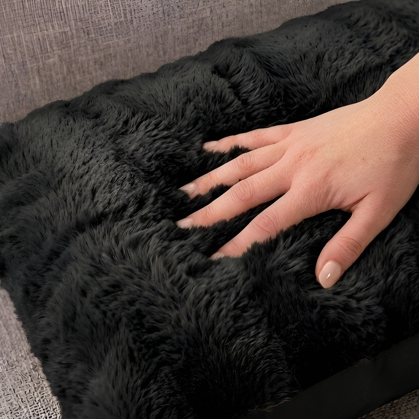 Cheer Collection Faux Fur Throw Pillow - 18" x 40" Long Decorative Body Pillow for Bed or Couch