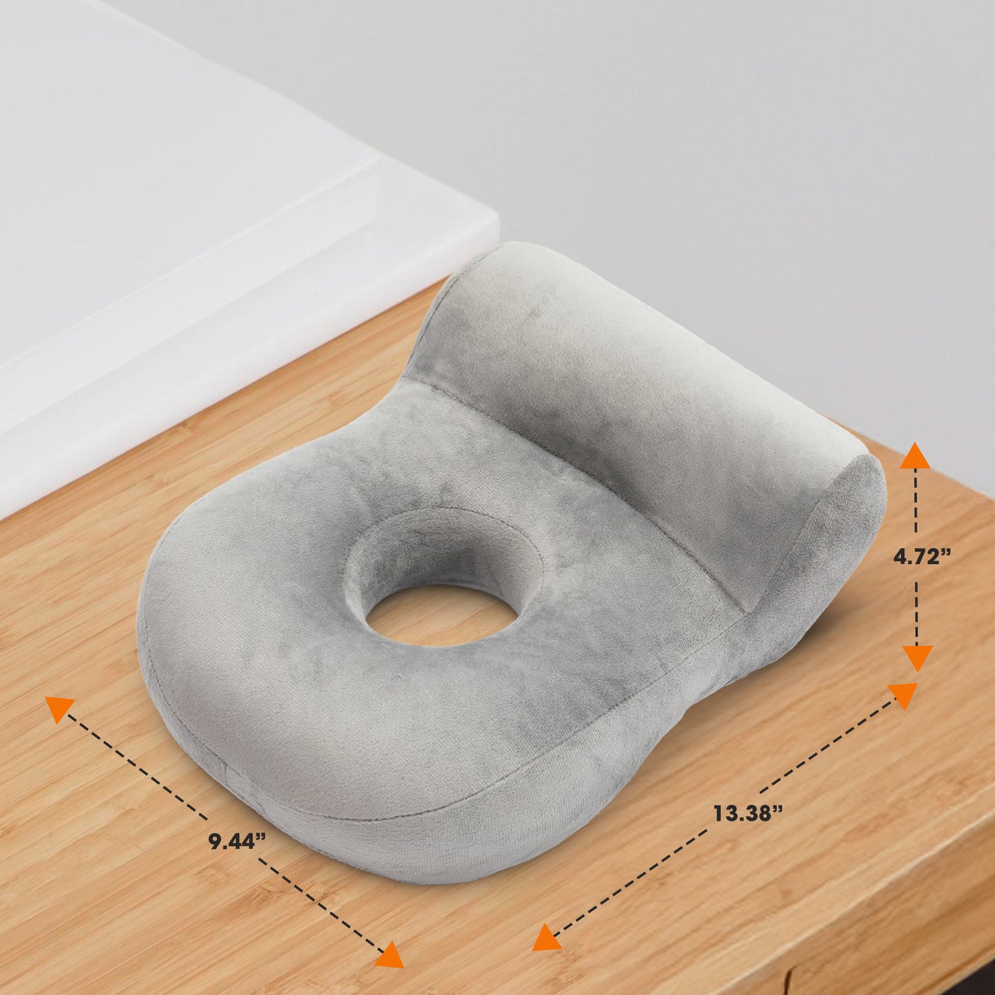 Cheer Collection Desk Nap Pillow with Ear Hole and Velvet Cover for Side Sleepers, Office, and Travel Use
