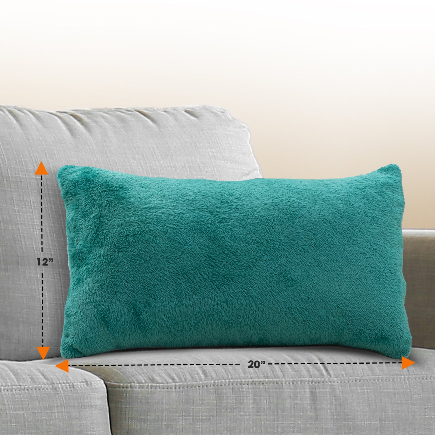 Cheer Collection Microsherpa Throw Pillow Ultra Soft and Fluffy, Elegant Home Decor, Velvet Stylish Accent Pillows - Set of 2