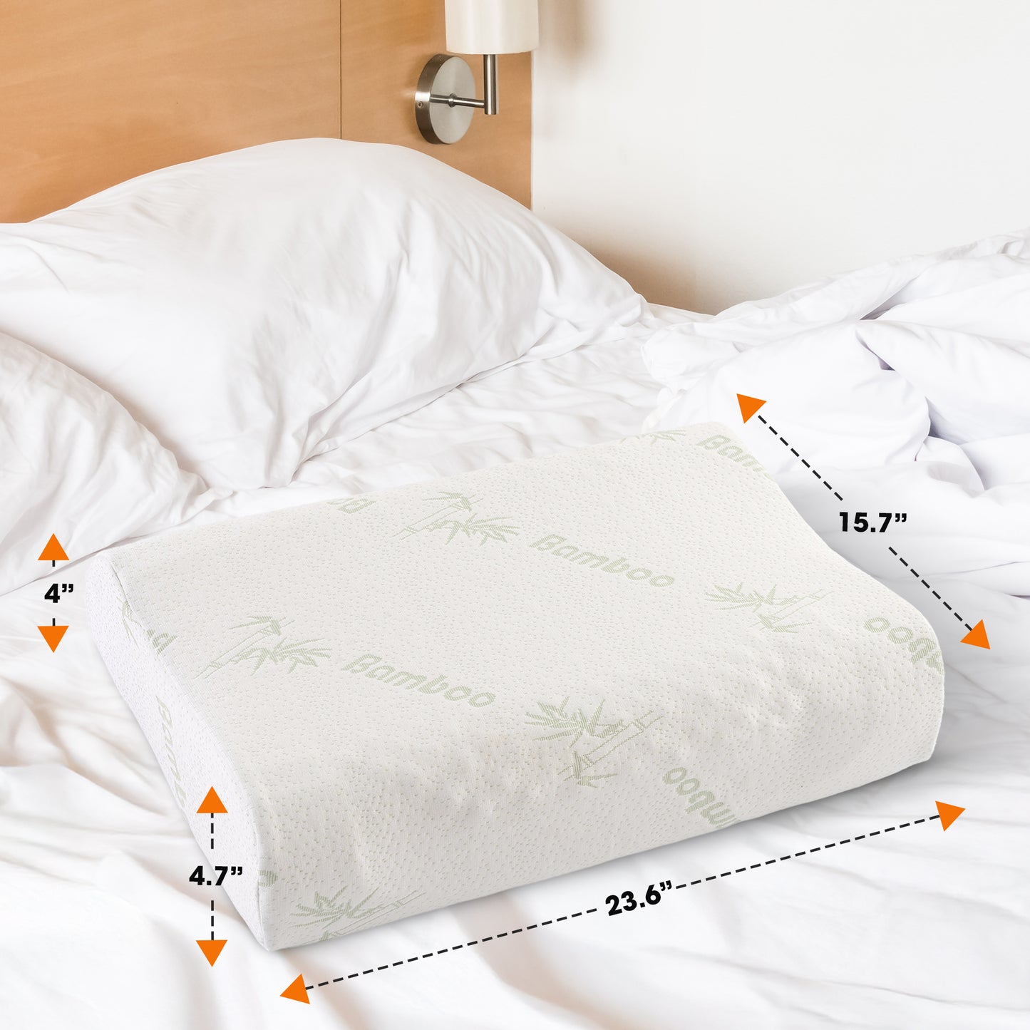 Cheer Collection Contoured Latex Memory Foam Pillow