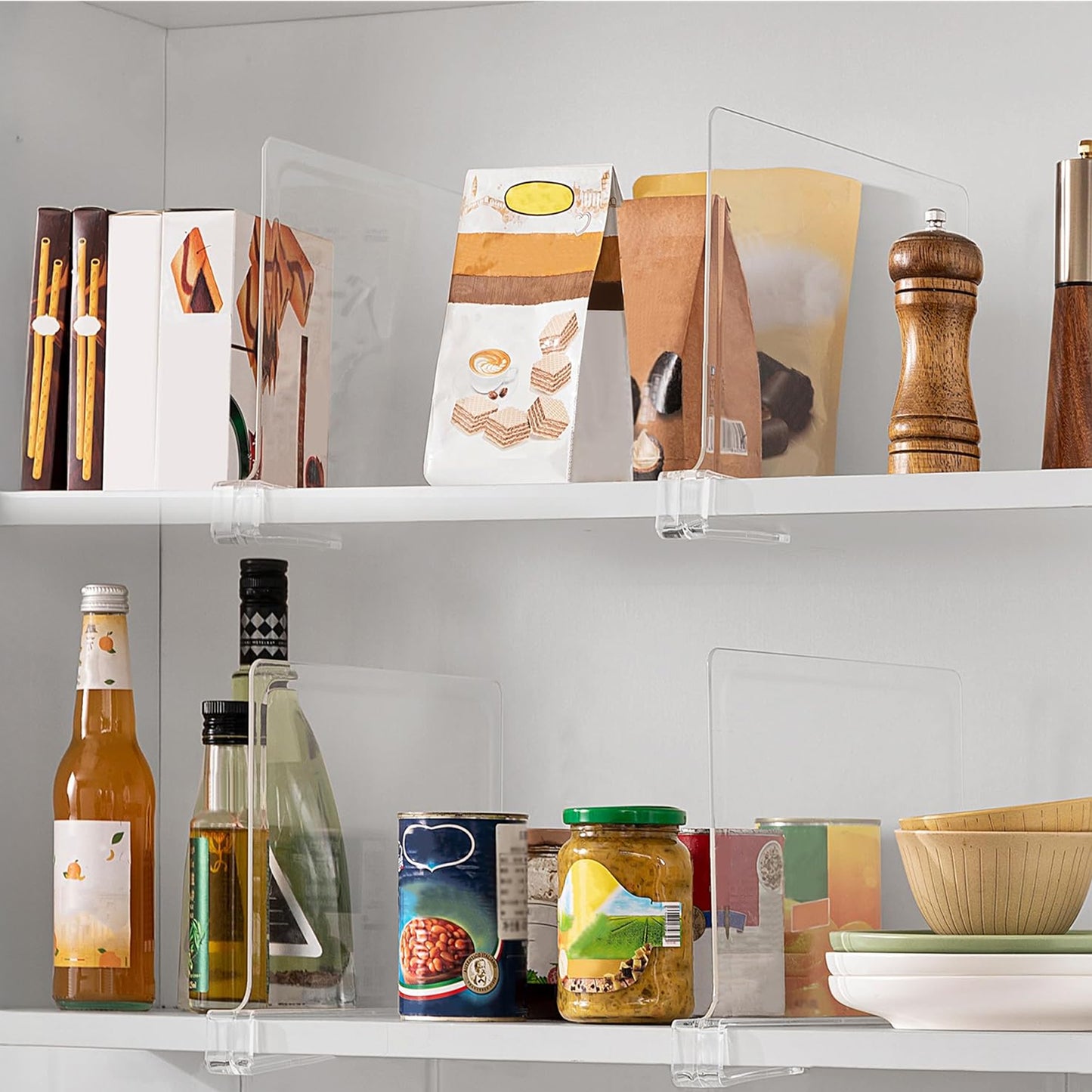 Cheer Collection Clear Shelf Dividers for Organized Closets & Shelves, Set of 6