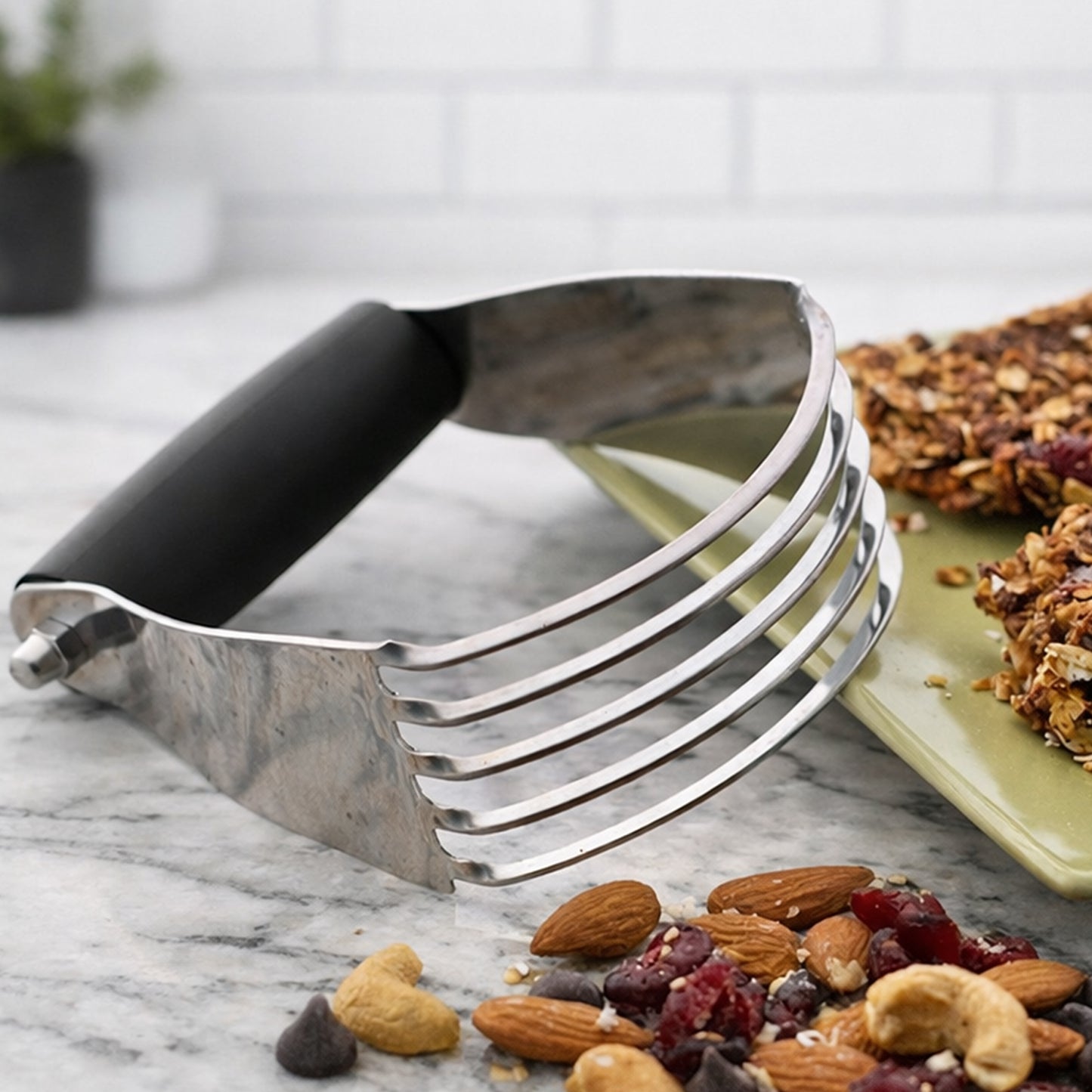 Cheer Collection Stainless Steel Dough Blender Pastry Cutter Heavy Duty Butter Mixing Tool