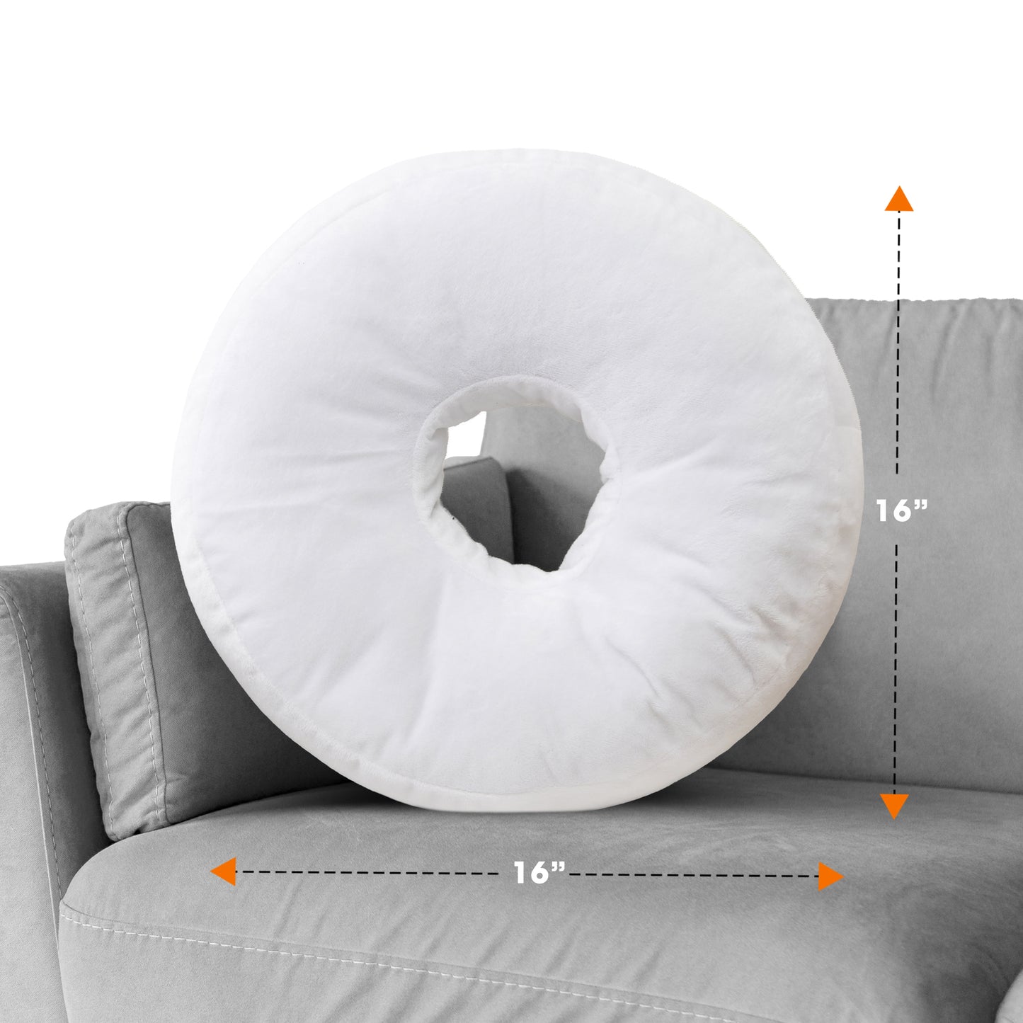 Cheer Collection Round Donut Pillow - Super Soft Microplush Doughnut Pillow and Comfy Seat Cushion for Kids and Adults