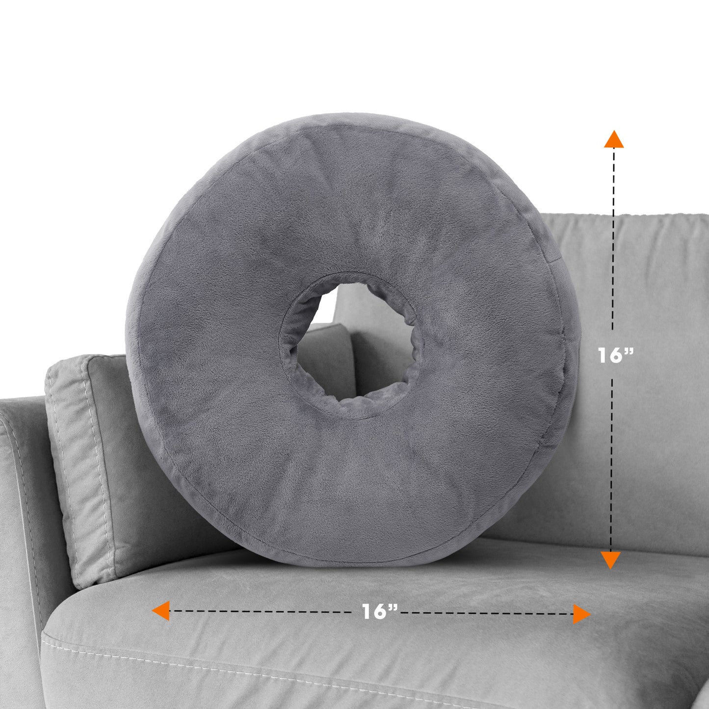 Cheer Collection Round Donut Pillow - Super Soft Microplush Doughnut Pillow and Comfy Seat Cushion for Kids and Adults