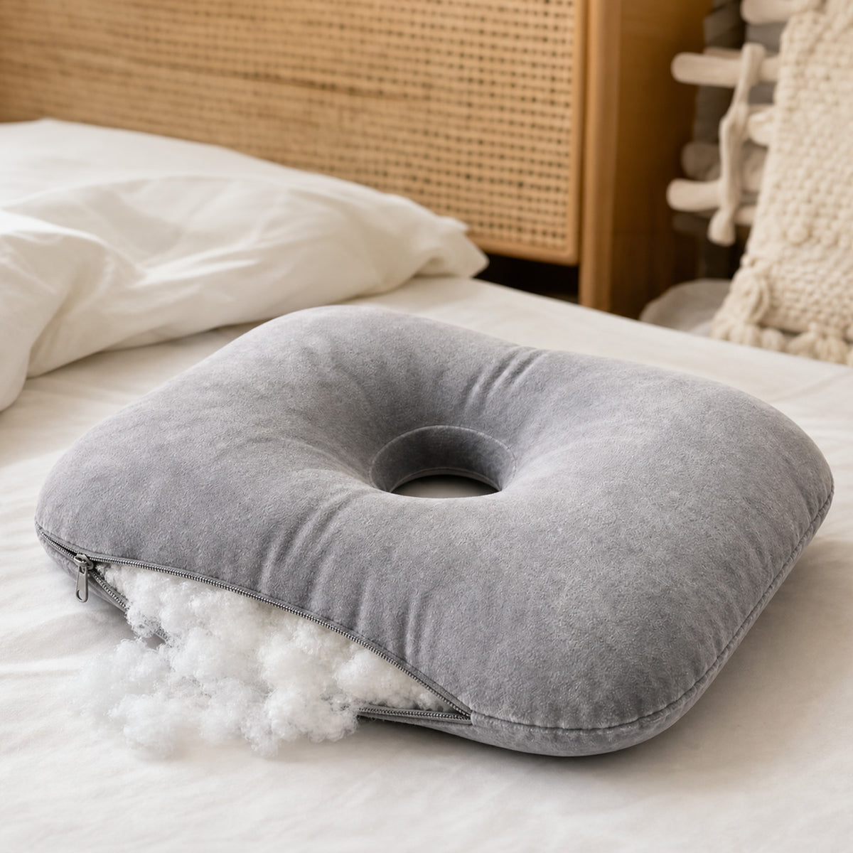 Cheer Collection Ear Pillow for Side Sleepers with Center Ear Opening