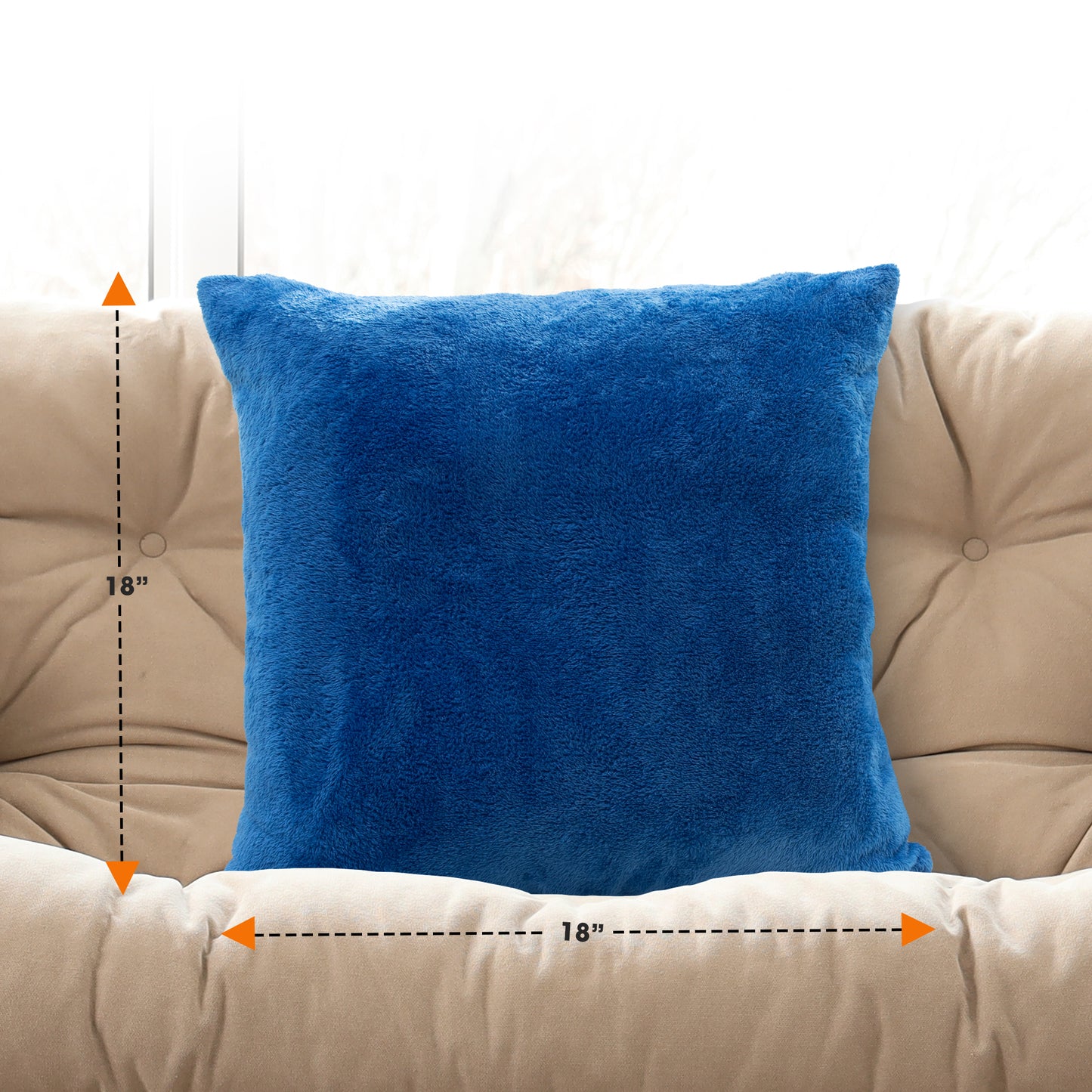 Cheer Collection Microsherpa Throw Pillow - Ultra Soft and Fluffy, Elegant Home Decor, Velvet Stylish Accent Pillows - 18" x 18" - Set of 2