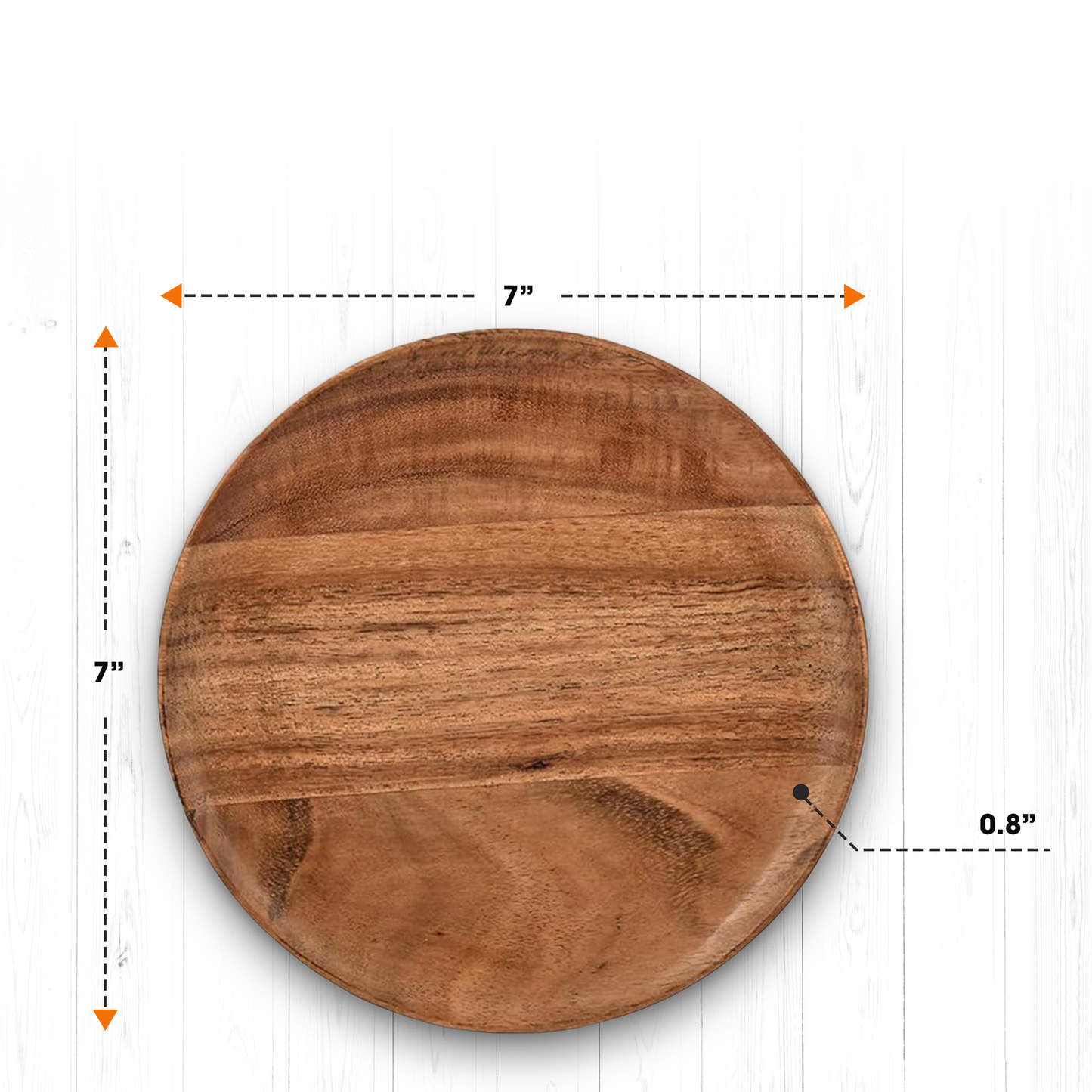 Cheer Collection Set of 4 Premium Acacia Wood Dinner Plates – Rustic Elegance for Every Meal