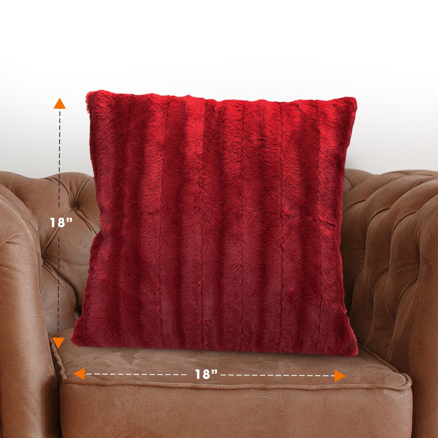 Cheer Collection Faux Fur Throw Pillow Cover - Multiple Colors & Sizes Available